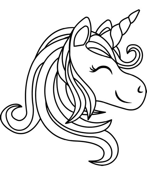 Cabeza De Unicornio Sonriendo Para Colorear Imprimir E Dibujar