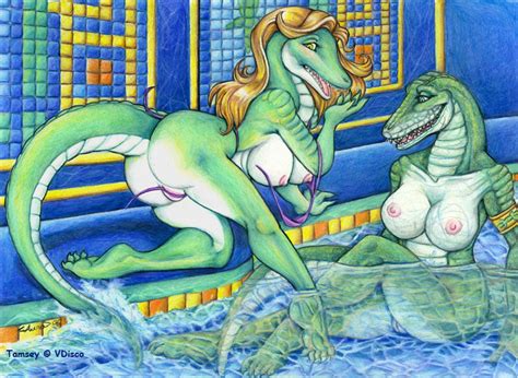 Rule 34 2006 Alligator Ass Aura Moser Blush Breasts Ass Crocodile Female Yuri Nipples Pussy
