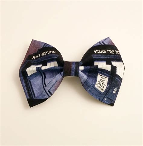 Dr Who Hair Bow Doctor Who Bow Novelty Fabric Bow Etsy Hair Bows