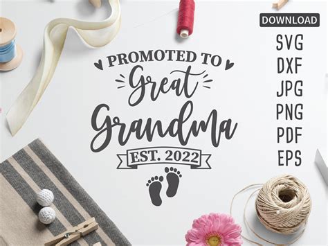 Promoted to Great Grandma est. 2022 SVG New Grandma svg | Etsy
