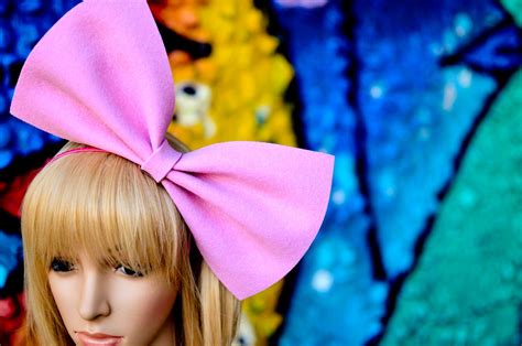 Baby Pink Oversized Bow Headband Bunny Hair Accessory Extra Etsy
