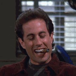 The best gifs are on giphy. Jerry Seinfeld Laughing With Cigar in his Mouth | Gifrific