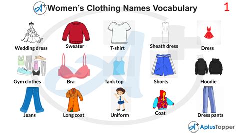 Vocabulary Women S Clothing Names Clothes List Of Womens Clothes