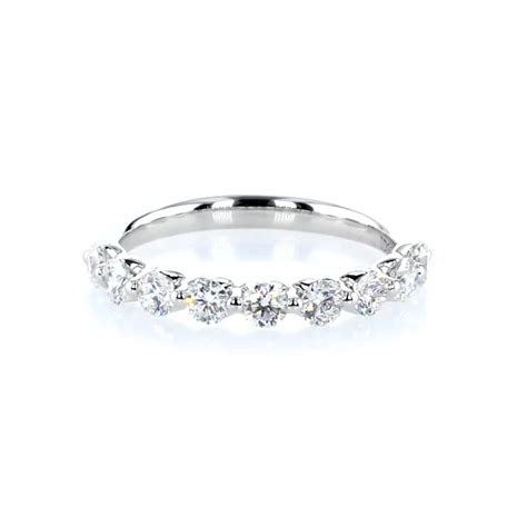Floating Diamond Wedding Ring In 14k White Gold 34 Ct Tw Blue Nile