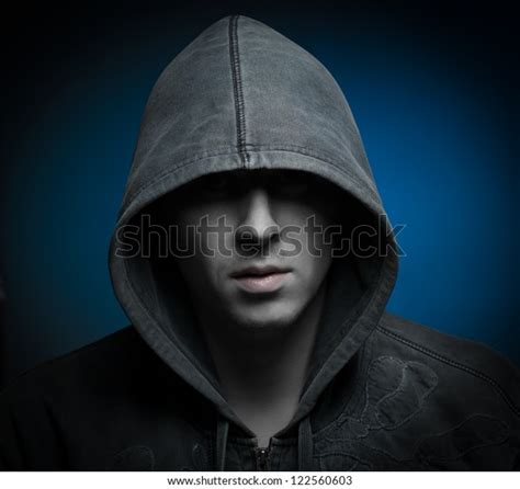 Scary Evil Man Hood Darkness Foto Stok 122560603 Shutterstock