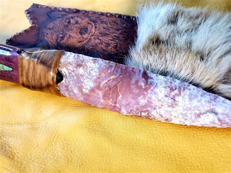 Native American Flint Knife With Sheath Etsy