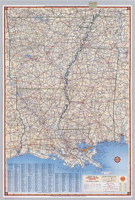 Shell Highway Map Of Arkansas Louisiana Mississippi