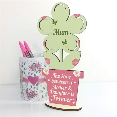 The perfect christmas gift for moms and foodies! Mother Daughter Plaque Mum Birthday Gifts Wooden Flower ...