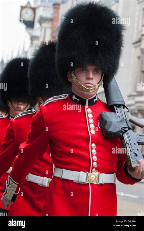 1st Battalion Of Welsh Guards On Ceremonial Duties At Funeral Of