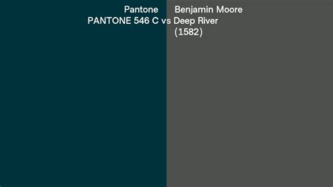 Pantone 546 C Vs Benjamin Moore Deep River 1582 Side By Side Comparison