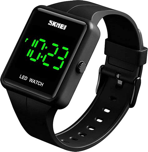 Unisex Square Large Face Led Digital Watch Electronic Men