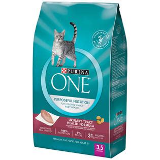 This purina one dry cat food is specially formulated to help maintain urinary tract health by reducing urinary ph and providing low dietary magnesium. Purina ONE Urinary Tract Health Formula Adult Premium Cat ...