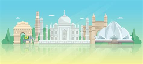 India Architectural Skyline Poster 477261 Vector Art At Vecteezy