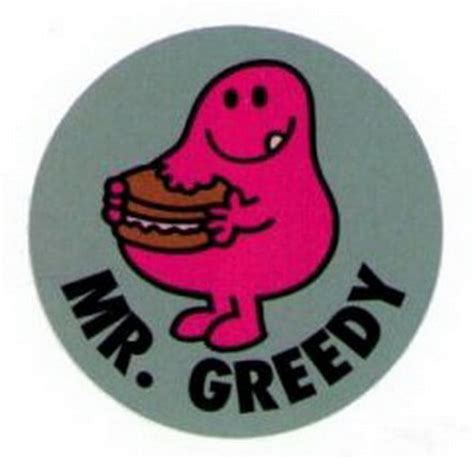Mr Men Little Miss Mr Greedy Button Ub3474
