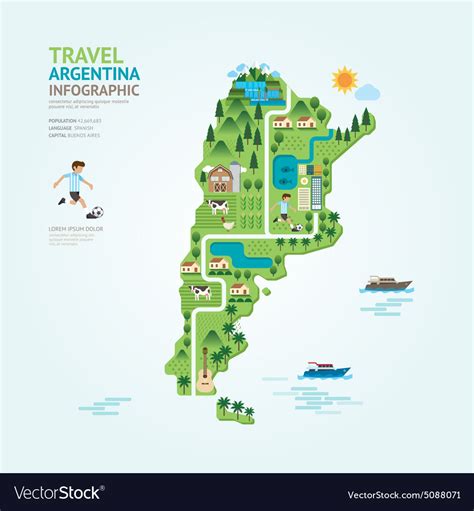Infographic Travel And Landmark Argentina Map Vector Image