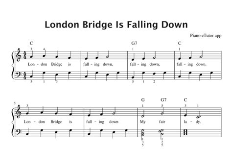 London Bridge Is Falling Down Piano Sheet Music Sheet Music