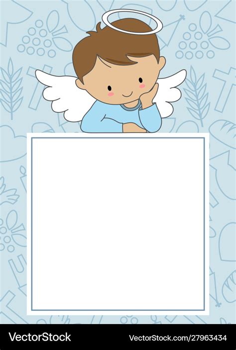 Angel On Frame With Space For Text Royalty Free Vector Image