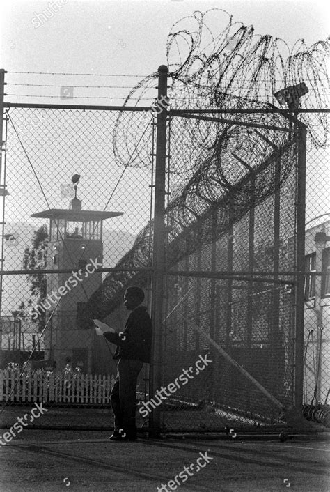 Inmate Reading Letter Near Fence Soledad Editorial Stock Photo Stock