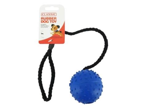 Classic Rubber Pimple Ball And Rope 7cm Becs Pets For All Pets Needs
