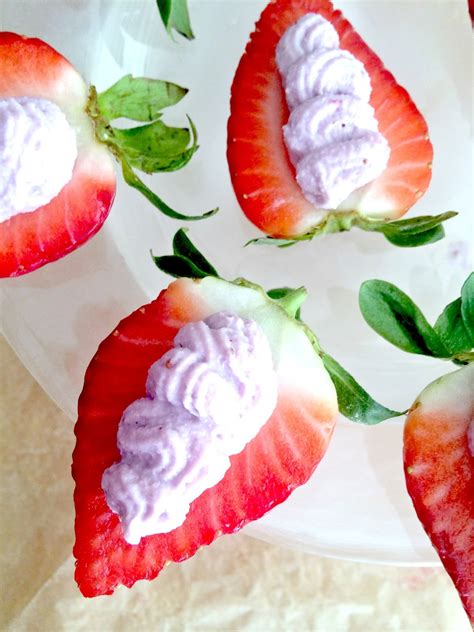 Fill a piping bag (fitted with a star tip) with the cream cheese mixture and pipe into each cut strawberry. Passionately Raw! : Deviled Strawberries