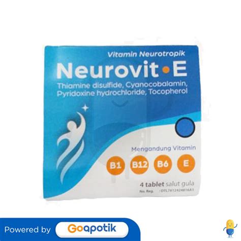 Neurovit E Strip 4 Tablet Kegunaan Efek Samping Dosis Dan Aturan Pakai