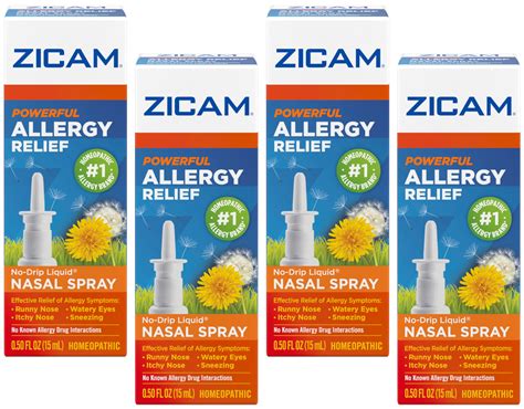 Zicam Allergy Relief Nasal Spray 050 Oz Pack Of 4
