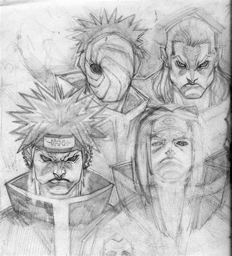 Naruto Drawing Face Naruto Akatsuki