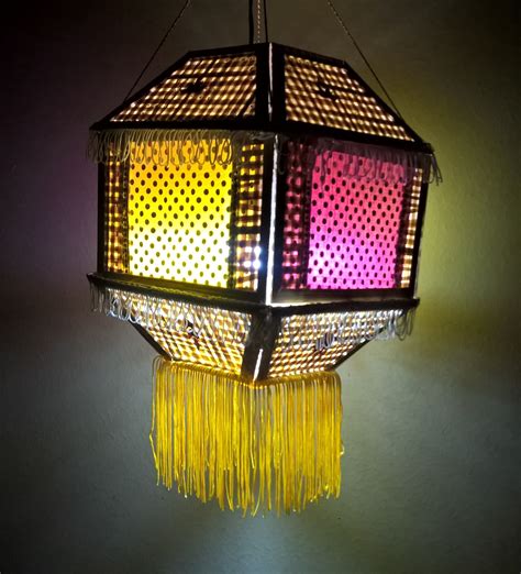 Diwali Lantern - Box Made from Bamboo Foldable Lantern Hanging Lantern | Diwali lantern ...