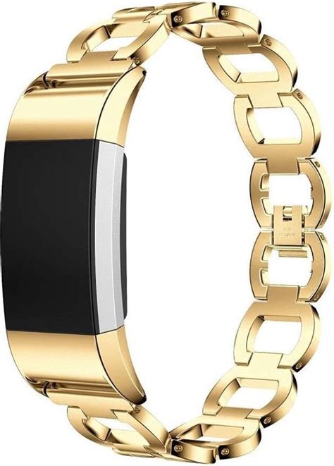 Just In Case Fitbit Charge 2 Open Metalen Armband Goud