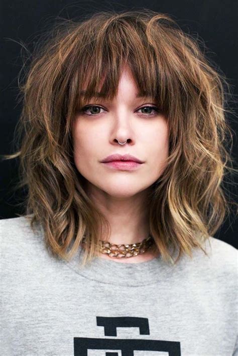 9 Recommendation Mid Length Shaggy Hairstyles With Bangs