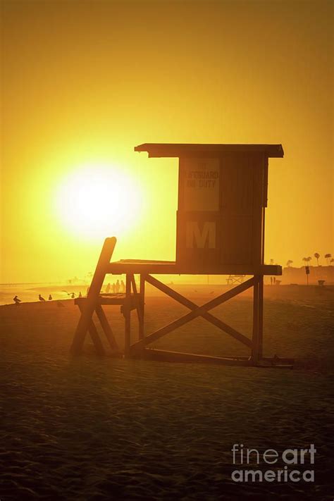 Photograph Lifeguard Tower M Newport Beach Sunset Photo By Paul
