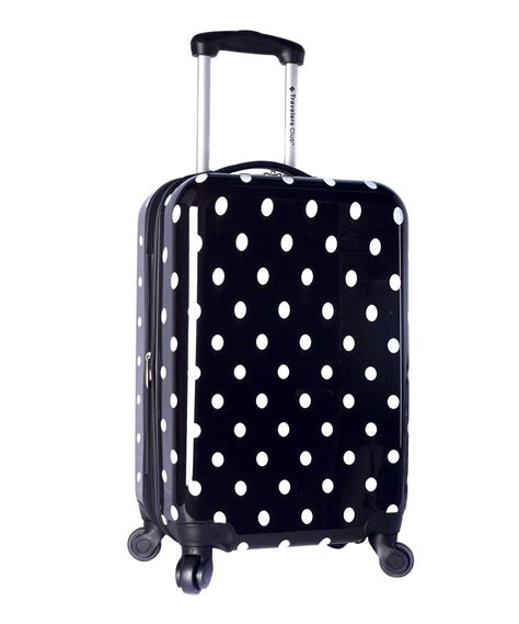 Polka Dot Expandable Hard Side Rolling Carry On Carry On Suitcase