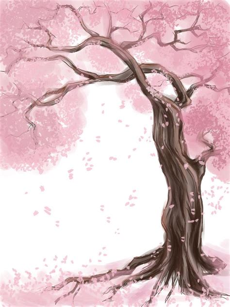 Sakura Tree Cherry Blossom Painting Tree Painting Tree Drawing