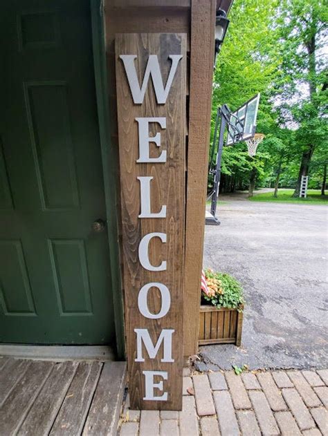 Raised Letter Welcome Sign Vertical Welcome Sign Rustic | Etsy