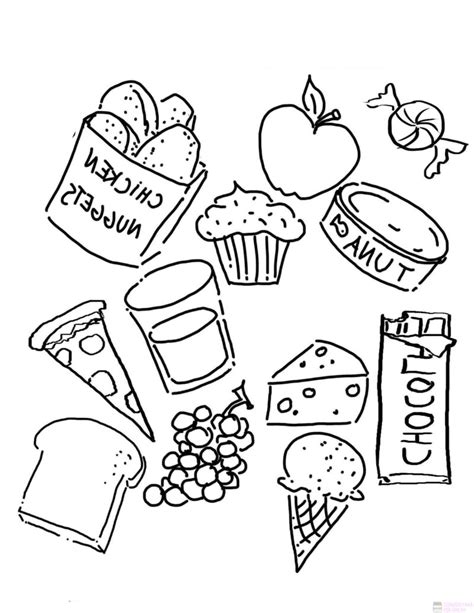 ᐈ Dibujos de AlimentosTOP Un delicioso boceto Dibujos para Colorear