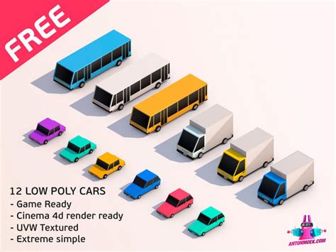 3d Asset Low Poly Cartoon Low Poly City Cars Pack