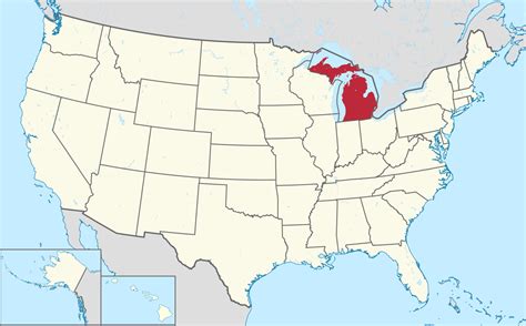 State Map Of Michigan Usa