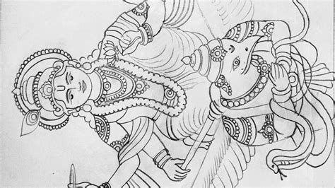 How To Draw Lord Vishnu Sitting On A Eagle Garuda Easily Step By