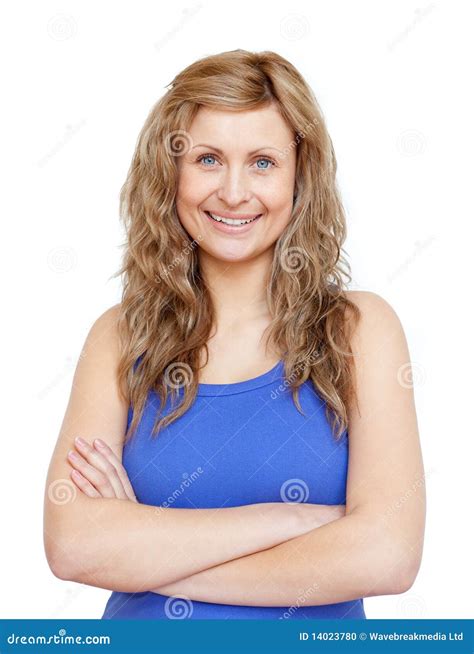 Portrait Of A Smiling Young Woman Stock Photo Image Of Joyful Happy