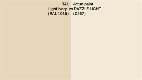 RAL Light Ivory RAL 1015 Vs Jotun Paint DAZZLE LIGHT 0567 Side By