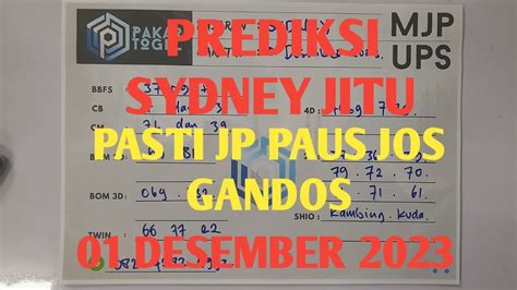 Prediksi Sidney Jum At Desember Bocoran Sidney Hari Ini Rumus