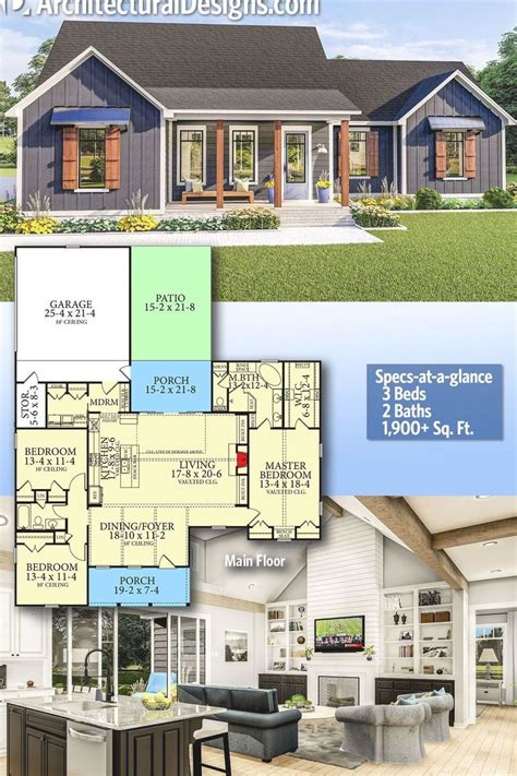 Architectural Designs Home Plan 62155v Gives You 3 Bedrooms 2 Baths