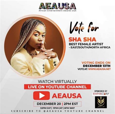 Sha Sha Gets Nominated For Mtv Africa Awards