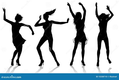 Dancing Girl Silhouettes Stock Vector Image Of Design 15338710