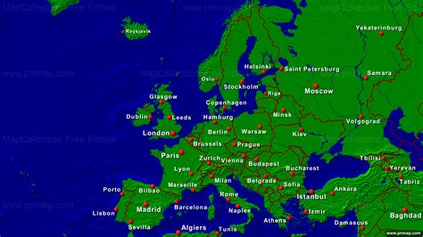 2015 Europe Map With Scale And Continental Border Map