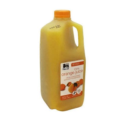 Learn about the number of calories and nutritional and diet information for food lion apple juice. Food Lion No Pulp - 100% Orange Juice (64 fl oz) - Instacart