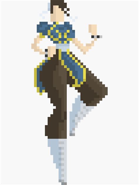 Chun Li Pixel Art Homage Sticker By Izaksmells Redbubble