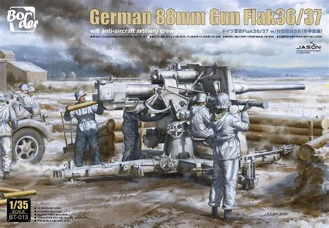 German 88mm Flak 3637 Gun W6 Anti Aircraft Artillery Crew 135 Border