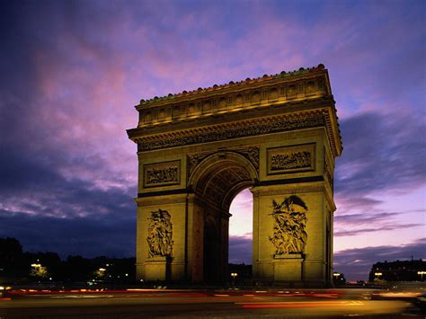 Paris Architecture France Arc De Triomphe By Night 1279 World All