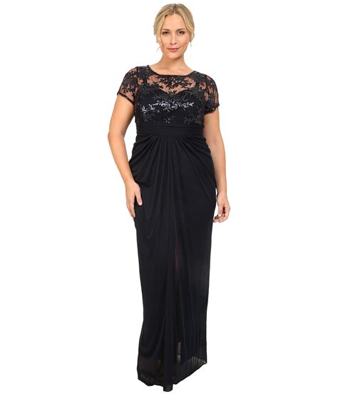 Lyst Adrianna Papell Plus Size Embroidered Sequined Bodice Gown In Blue